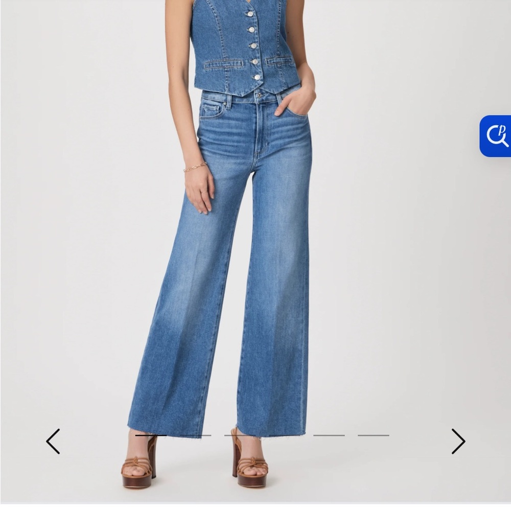 PAIGE Anessa 31" Wide Leg Jean- Color FLAMENCO DISTRESSED